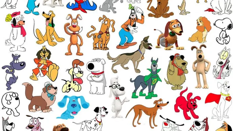 Cachorros em desenhos animados dos anos 70 e 80.